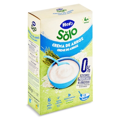 Papilla crema de arroz sin azúcares añadidos Hero 220 g-0 Papilla crema de arroz sin azúcares añadidos Hero 220 g-0