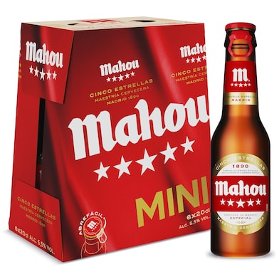 Cerveza Mahou 5 Estrellas pack 6 x 20 cl-0