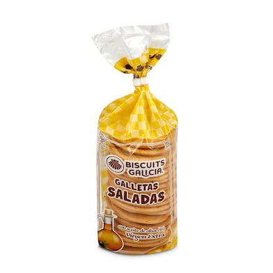 Galletas saladas con aceite de oliva virgen extra Biscuits Galicia 200 g-0