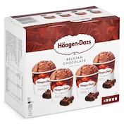 Mini tarrinas Haagen Dazs chocolate belga 4 unidades Haagen Dazs 326 g