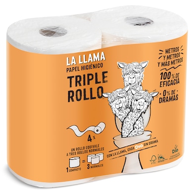 Papel higiénico triple rollo Dia La Llama 4 unidades-0