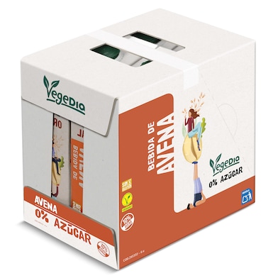 Bebida de avena 0% azúcares Dia Vegedia pack 6 x 1 L-0 Bebida de avena 0% azúcares Dia Vegedia pack 6 x 1 L-0