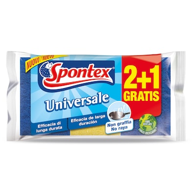 Estropajo universal no raya Spontex bolsa 3 unidades-0 Estropajo universal no raya Spontex bolsa 3 unidades-0