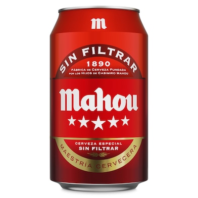 Cerveza sin filtrar Mahou 5 Estrellas 33 cl-0 Cerveza sin filtrar Mahou 5 Estrellas 33 cl-0