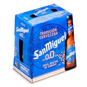 Cerveza 0,0% alcohol San Miguel pack 6 x 25 cl