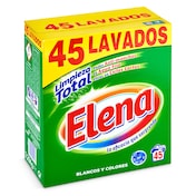 Detergente máquina polvo limpieza total Elena 45 lavados