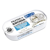 Filetes de anchoa del Cantábrico MSC en aceite de oliva reducido sal Dia Mari Marinera 29 g
