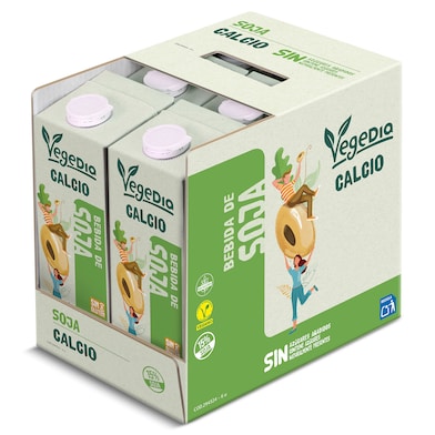 Bebida de soja con calcio Dia Vegedia pack 6 x 1 L-0 Bebida de soja con calcio Dia Vegedia pack 6 x 1 L-0