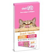 Snack para gatos líquido de pollo y salmón Dia Deligato 105 g
