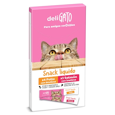 Snack para gatos líquido de pollo y salmón Dia Deligato 105 g-0 Snack para gatos líquido de pollo y salmón Dia Deligato 105 g-0