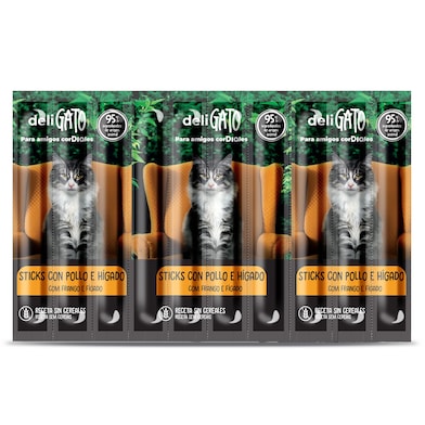 Snack para gatos sticks de pollo e hígado Dia Deligato 10 x 5 g-0 Snack para gatos sticks de pollo e hígado Dia Deligato 10 x 5 g-0