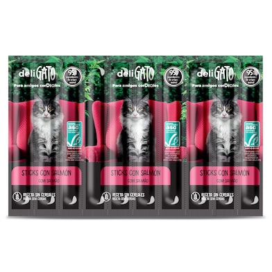 Snack para gatos sticks de salmón Dia Deligato 10 x 5 g-0 Snack para gatos sticks de salmón Dia Deligato 10 x 5 g-0