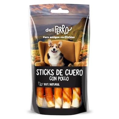 Snack para perros sticks de cuero con pollo Dia Deliperro 80 g-0