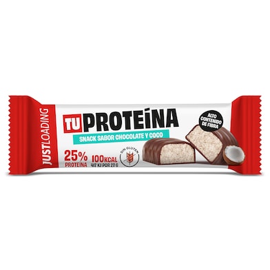 Barrita de proteínas de coco y chocolate Just loading 27 g-0