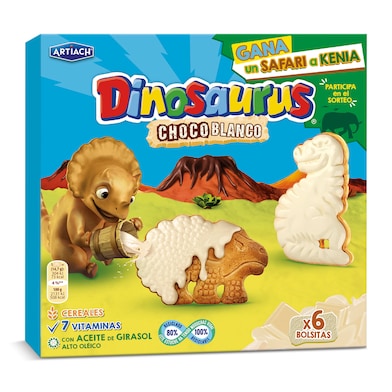 Galletas de cereales con chocolate blanco Artiach Dinosaurus 264 g-0