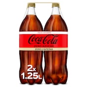 Refresco de cola zero zero Coca-Cola botella 2 x 1.25 L