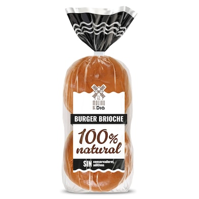 Pan de hamburguesa brioche El Molino de Dia 300 g-0 Pan de hamburguesa brioche El Molino de Dia 300 g-0
