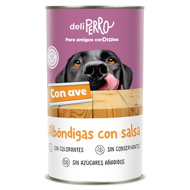 Alimento para perros de albóndigas con salsa con ave Dia Deliperro 1.2 Kg-0
