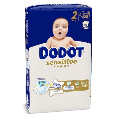 Pañales recién nacido 4-8 kg talla 2 Dodot 58 unidades-0 Pañales recién nacido 4-8 kg talla 2 Dodot 58 unidades-0