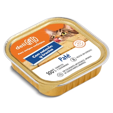 Paté para gato con salmón y trucha Dia Deligato 100 g-0