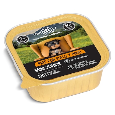 Paté para perros mini junior con pollo y pavo Dia Deliperro 150 g-0 Paté para perros mini junior con pollo y pavo Dia Deliperro 150 g-0