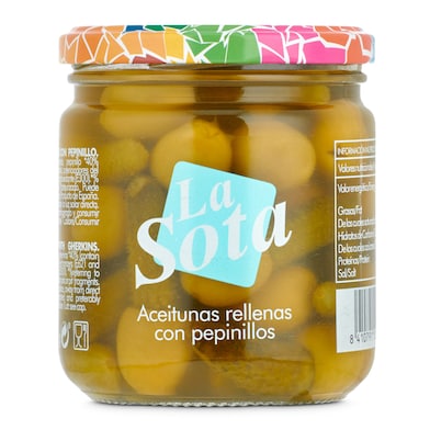 Aceitunas rellenas de pepinillos La Sota 180 g-0 Aceitunas rellenas de pepinillos La Sota 180 g-0