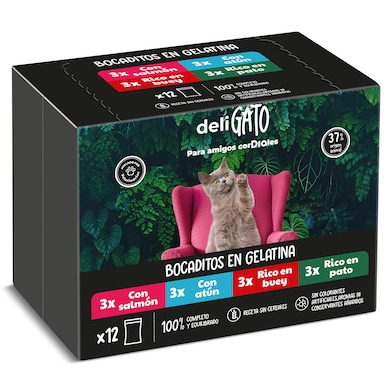 Alimento para gatos bocaditos en gelatina Dia Deligato 12 x 100 g-0 Alimento para gatos bocaditos en gelatina Dia Deligato 12 x 100 g-0