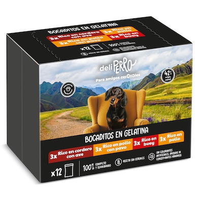 Alimento para perros bocaditos en gelatina Dia Deliperro 12 x 100 g-0 Alimento para perros bocaditos en gelatina Dia Deliperro 12 x 100 g-0