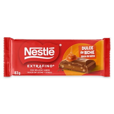 Chocolate con leche con relleno sabor dulce de leche Nestlé Extrafino 83 g-0 Chocolate con leche con relleno sabor dulce de leche Nestlé Extrafino 83 g-0