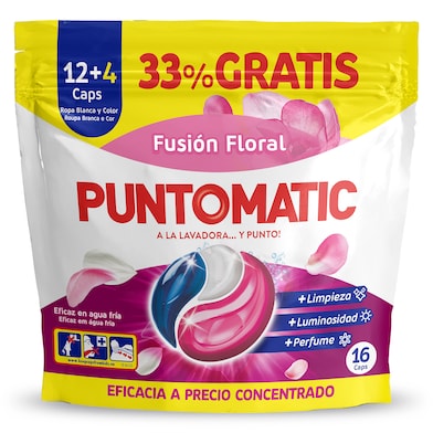 Detergente en cápsulas fusión floral Puntomatic 12 lavados-0 Detergente en cápsulas fusión floral Puntomatic 12 lavados-0