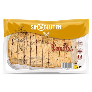Pan de molde con semillas sin gluten El Molino de Dia 280 g-0 Pan de molde con semillas sin gluten El Molino de Dia 280 g-0