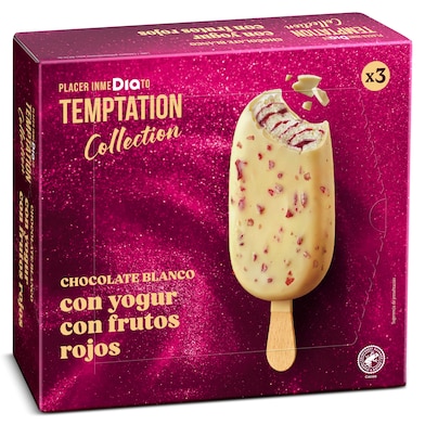 Helado bombón yogur y frutos rojos Dia Temptation 3 x 66 g-0 Helado bombón yogur y frutos rojos Dia Temptation 3 x 66 g-0