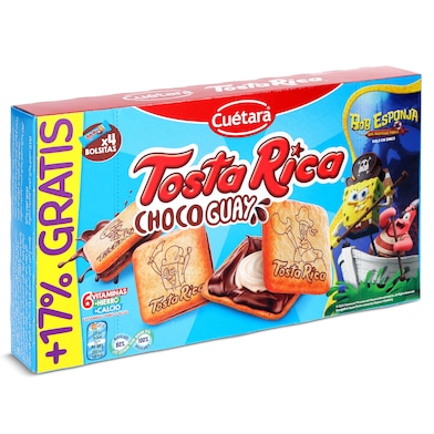 Galletas rellenas de chocolate y crema choco guay Cuétara Tostarica 144 g + 17% gratis-0 Galletas rellenas de chocolate y crema choco guay Cuétara Tostarica 144 g + 17% gratis-0