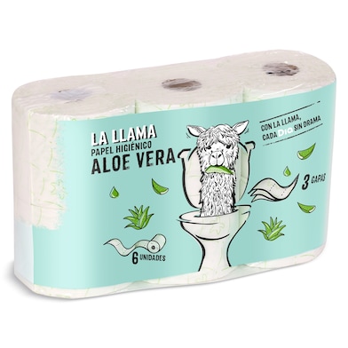 Papel higiénico aloe vera 3 capas Dia La Llama 6 unidades-0 Papel higiénico aloe vera 3 capas Dia La Llama 6 unidades-0