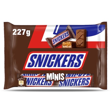 Mini barritas de chocolate con caramelo y cacahuetes Snickers 227 g-0