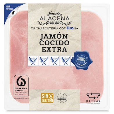 Jamón cocido extra Dia Nuestra Alacena 250 g-0 Jamón cocido extra Dia Nuestra Alacena 250 g-0