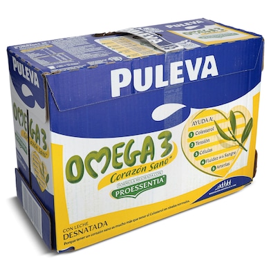 Leche desnatada omega 3 Puleva pack 6 x 1 L-0 Leche desnatada omega 3 Puleva pack 6 x 1 L-0