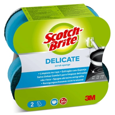 Estropajo salvauñas delicate Scotch brite pack 2 unidades-0