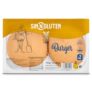 Pan de hamburguesa sin gluten El Molino de Dia 170 g-0 Pan de hamburguesa sin gluten El Molino de Dia 170 g-0