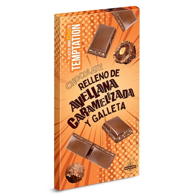 Chocolate relleno de avellana caramelizada y galleta Dia Temptation 100 g-0 Chocolate relleno de avellana caramelizada y galleta Dia Temptation 100 g-0