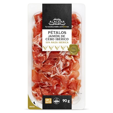 Pétalos de jamón de cebo 50% raza ibérica Dia Nuestra Alacena 90 g-0