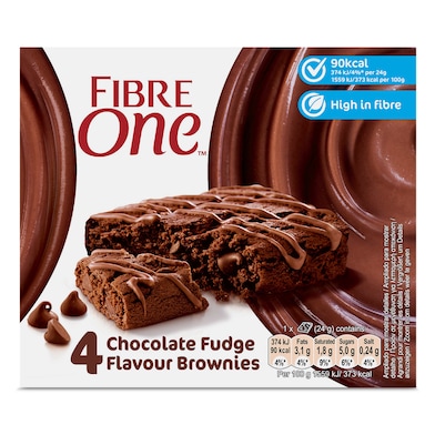 Barritas de brownie de chocolate Fibre one 96 g-0