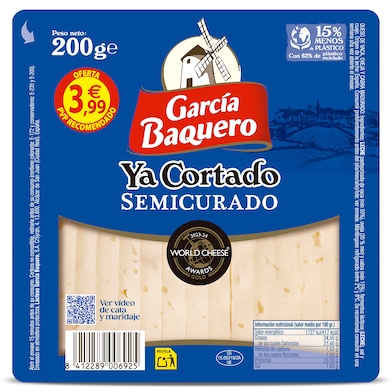 Queso semicurado cortado García Baquero 200 g-0