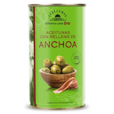 Aceitunas rellenas de anchoa Dia Vegecampo 150 g-0