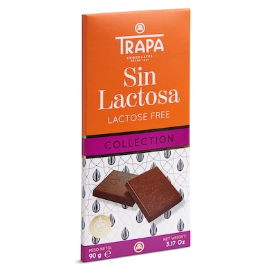 Chocolate con leche sin lactosa Trapa 90 g-0 Chocolate con leche sin lactosa Trapa 90 g-0