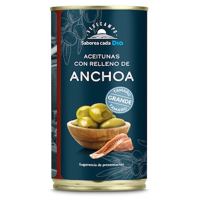 Aceitunas rellenas de anchoa grandes Dia Vegecampo 150 g-0