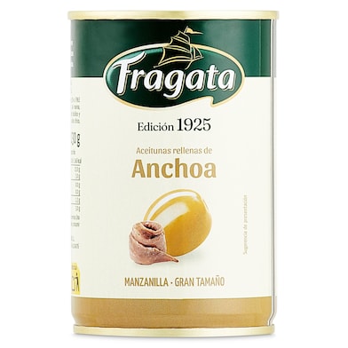 Aceitunas manzanilla rellena de anchoa Fragata 130 g-0