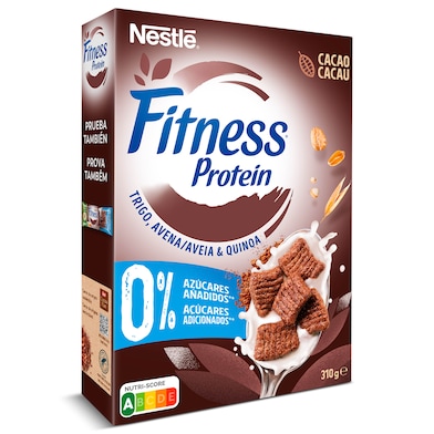 Cereales de trigo, avena y quinoa integral con cacao proteína Nestlé Fitness 310 g-0 Cereales de trigo, avena y quinoa integral con cacao proteína Nestlé Fitness 310 g-0