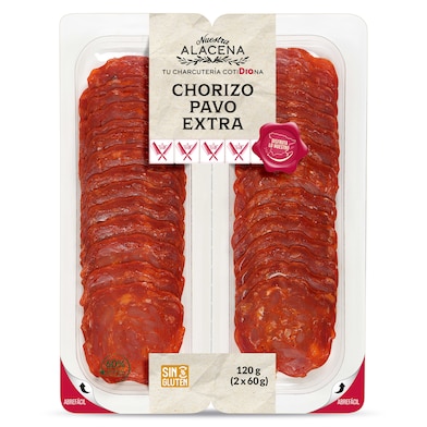 Chorizo de pavo extra Dia Nuestra Alacena 2 x 60 g-0 Chorizo de pavo extra Dia Nuestra Alacena 2 x 60 g-0