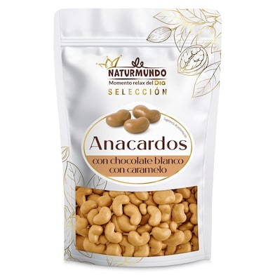 Anacardos recubiertos con chocolate blanco y caramelo Dia Naturmundo 150 g-0